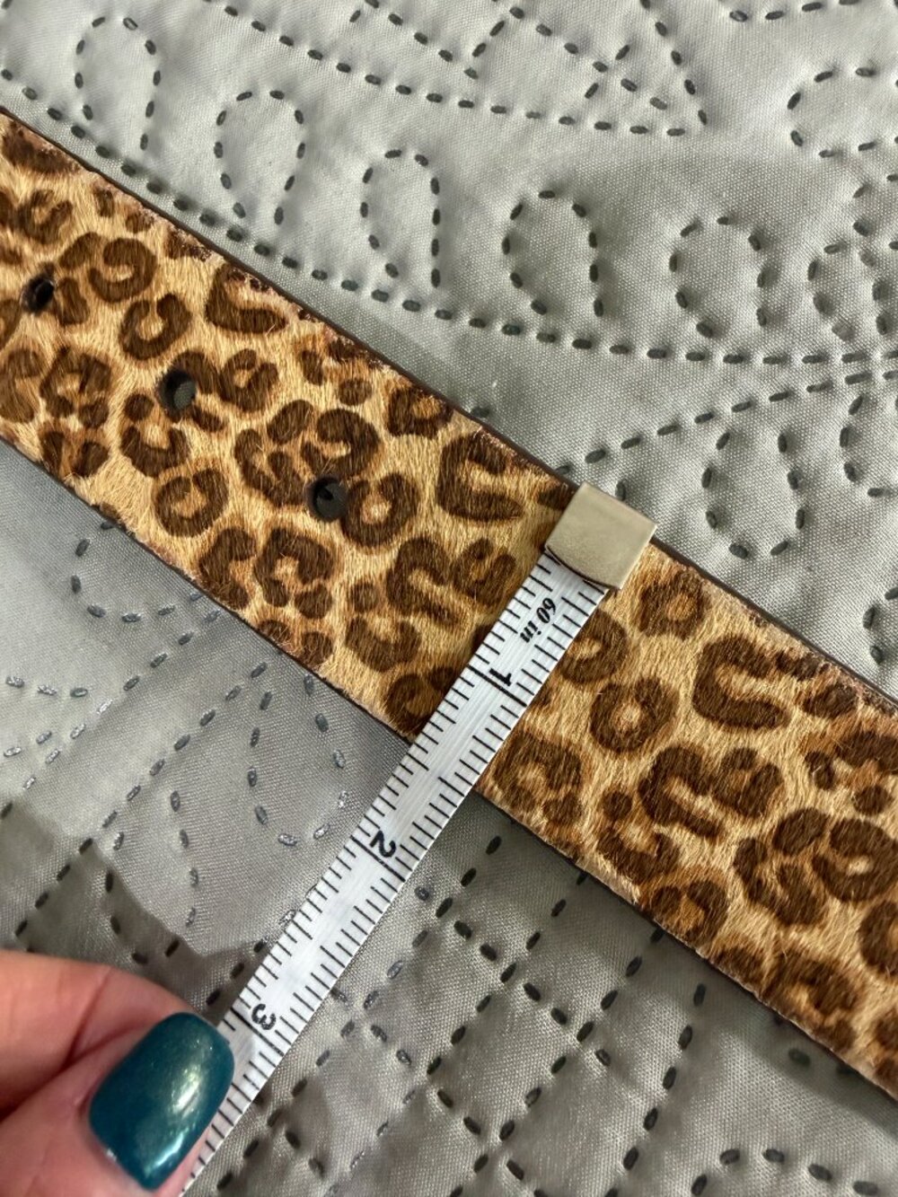 Pony hair leopard pattern belt Cabi, Large - Picture 4 of 5